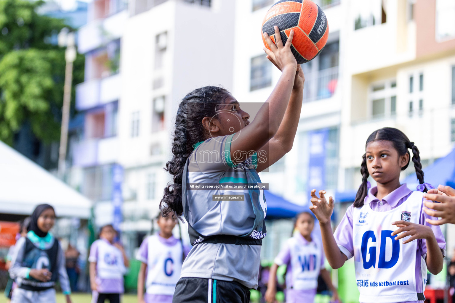 Day 2 of Nestle' Kids Netball Fiesta 2023 held in Henveyru Stadium, Male', Maldives on Thursday, 1st December 2023. Photos by Nausham Waheed / Images.mv