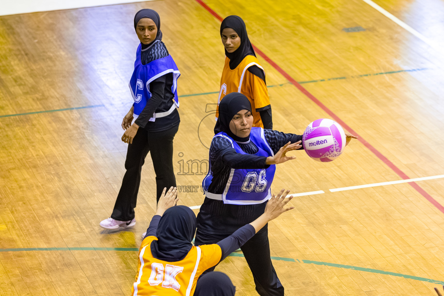 SC Shining Star vs Youth United SC in Day 9 of 24th Milo Netball Association Championship was held in Social Center at Male', Maldives on Tuesday, 9th September 2025. Photos: Mohamed Mahfooz Moosa / images.mv