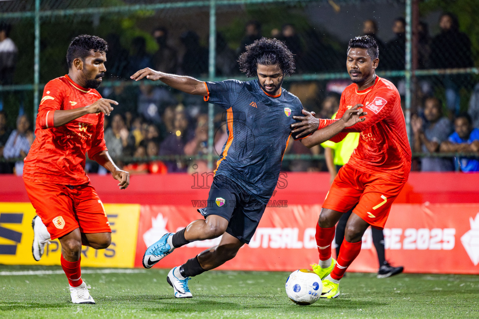 GA Dhevvadhoo vs GA Maamendhoo in Day 14 of Golden Futsal Challenge 2025 was held on Saturday, 18th January 2025, in Hulhumale', Maldives. Photos: Nausham Waheed / images.mv