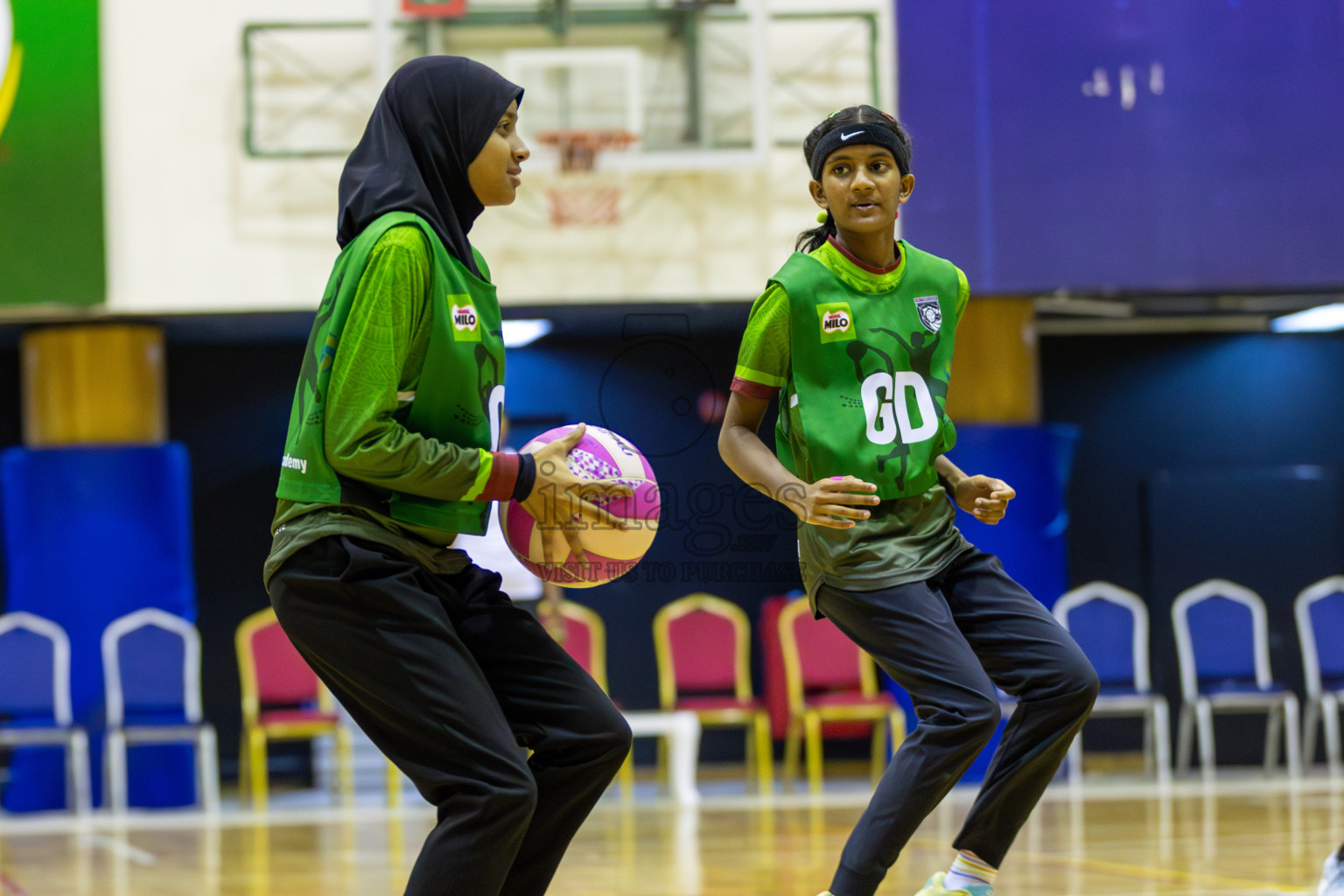 FIONTI Academy A vs Fionti SC in Day 3 of 3rd Netball Junior Championship, held at Social Center on Wednesday 22nd January 2025 . Photos: Shuu Abdul Sattar / images.mv