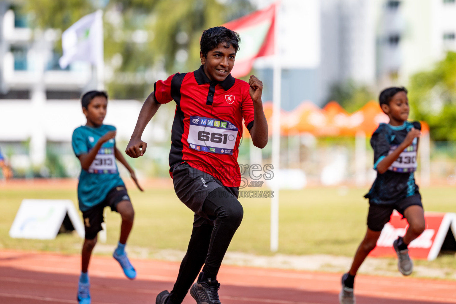 Day 2 of MWSC Interschool Athletics Championships 2024 held in Hulhumale Running Track, Hulhumale, Maldives on Sunday, 10th November 2024. 
Photos by: Hassan Simah / Images.mv