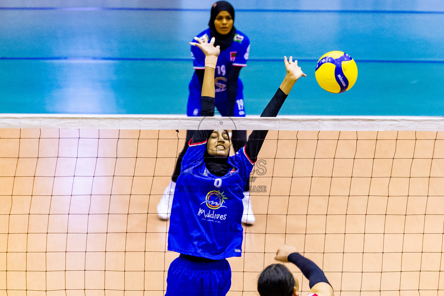 Nepal vs Maldives in Third Place Match of CAVA U20 Woman's Volleyball Championship 2024 was held in Social Center, Male', Maldives on 23rd July 2024. Photos: Nausham Waheed / images.mv