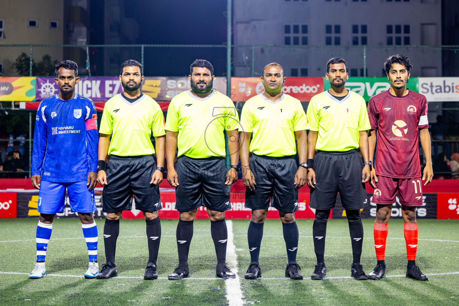 V Keyodhoo vs AA Mathiveri in zone round on Day 32 of Golden Futsal Challenge 2025 was held on Wednesday , 5th February 2025, in Hulhumale', Maldives. Photos: Nausham Waheed / images.mv