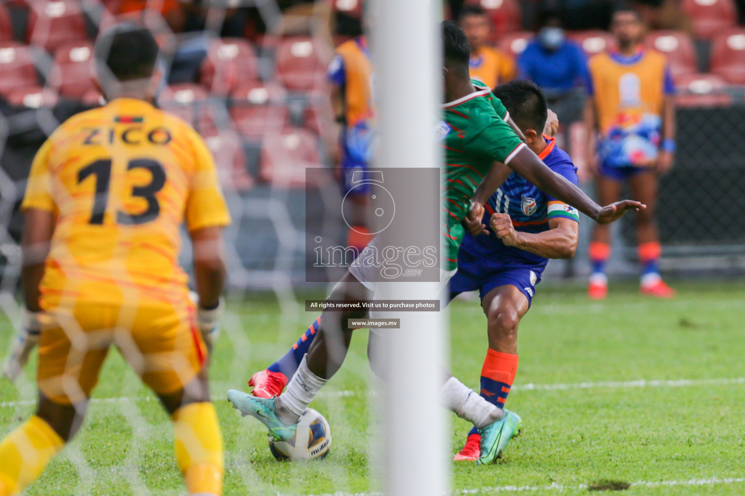 Bangladesh vs India in SAFF Championship 2021 held on 4th October 2021 in Galolhu National Stadium, Male', Maldives