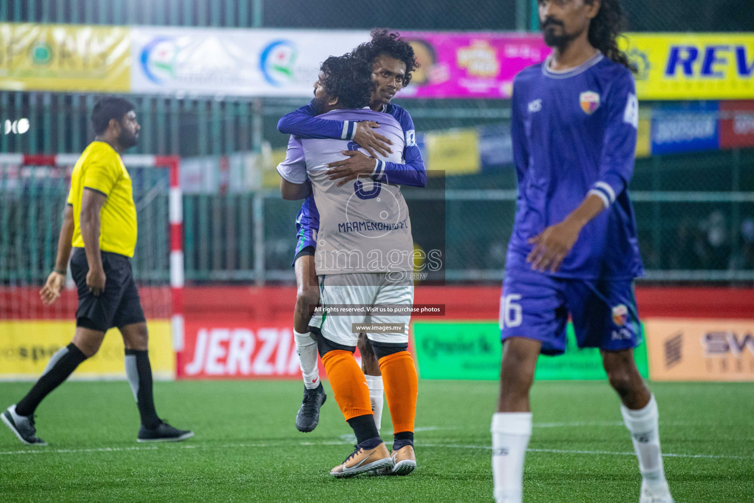 GA. Maamendhoo vs GA. Nilandhoo in Day 7 of Golden Futsal Challenge 2023 on 11 February 2023 in Hulhumale, Male, Maldives