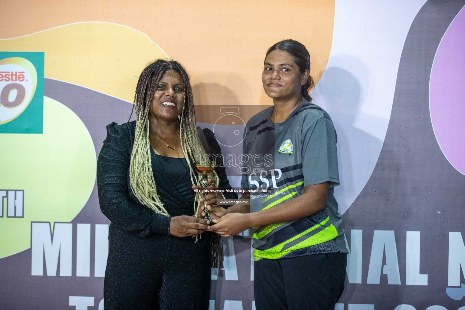 Day 6 of 20th Milo National Netball Tournament 2023, held in Synthetic Netball Court, Male', Maldives on 4th June 2023 Photos: Nausham Waheed/ Images.mv