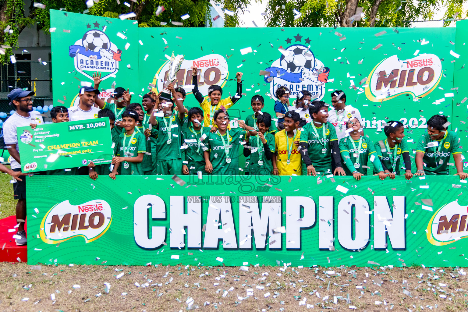 Day 4 of MILO Academy Championship 2024 - U12 was held at Henveiru Grounds in Male', Maldives on Sunday, 7th July 2024. Photos: Nausham Waheed / images.mv