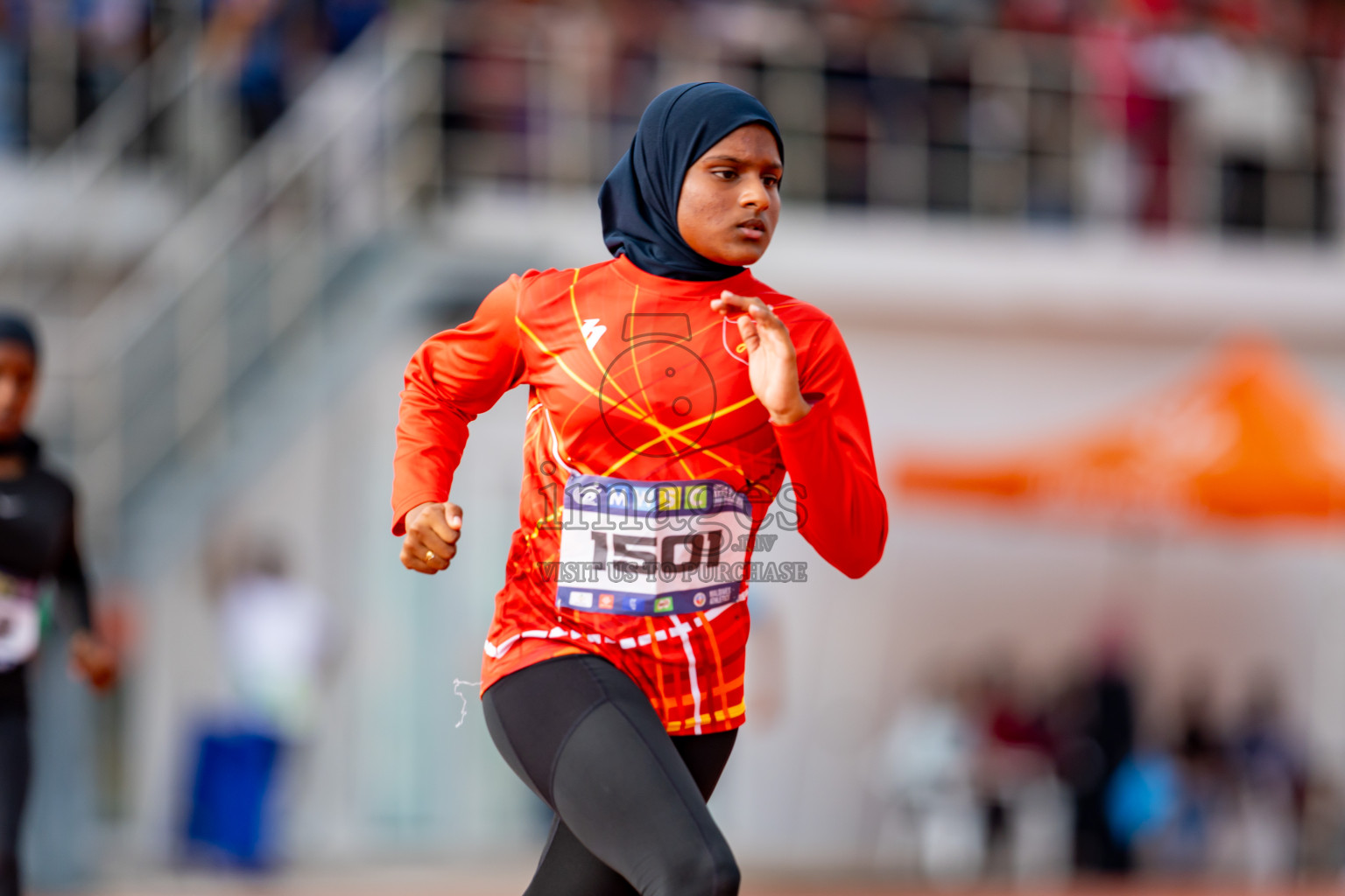 Day 6 of MWSC Interschool Athletics Championships 2024 held in Hulhumale Running Track, Hulhumale, Maldives on Thursday, 14th November 2024. Photos by: Nausham Waheed / Images.mv