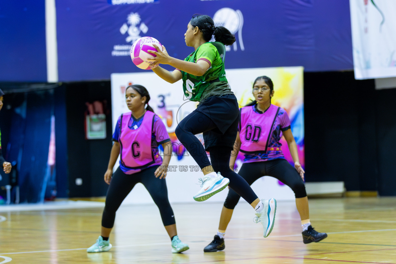 N Sports Academy B vs FIONTI Sports Club in Day 1 of 3rd Junior Championship - Netball association of Maldives, held at Social Center on 19th January 2025 . Photos by Shuu Abdul Sattar