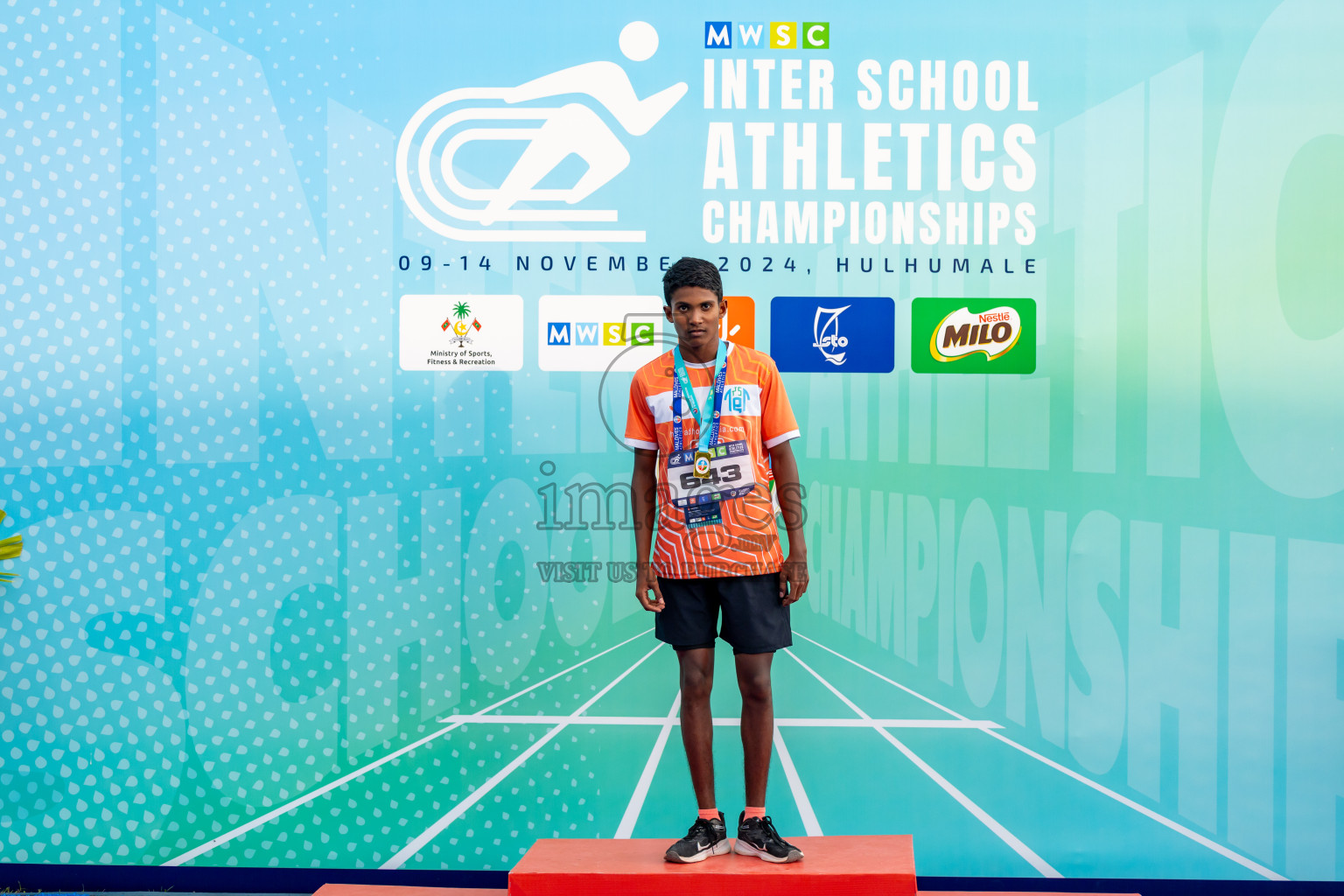 Day 6 of MWSC Interschool Athletics Championships 2024 held in Hulhumale Running Track, Hulhumale, Maldives on Thursday, 14th November 2024. Photos by: Nausham Waheed / Images.mv