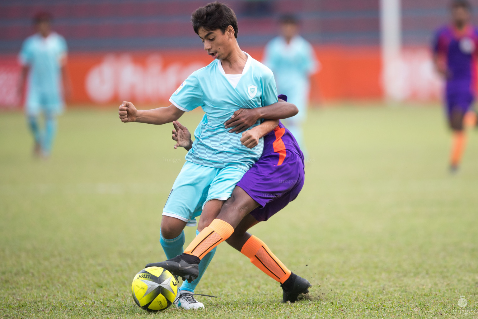 Ghiyasuddin School vs Resend School in Mamen Inter-School Football Tournament 2019 (U15) on 28th February 2019, Monday in Male' Maldives (Images.mv Photo: Suadh Abdul Sattar)
