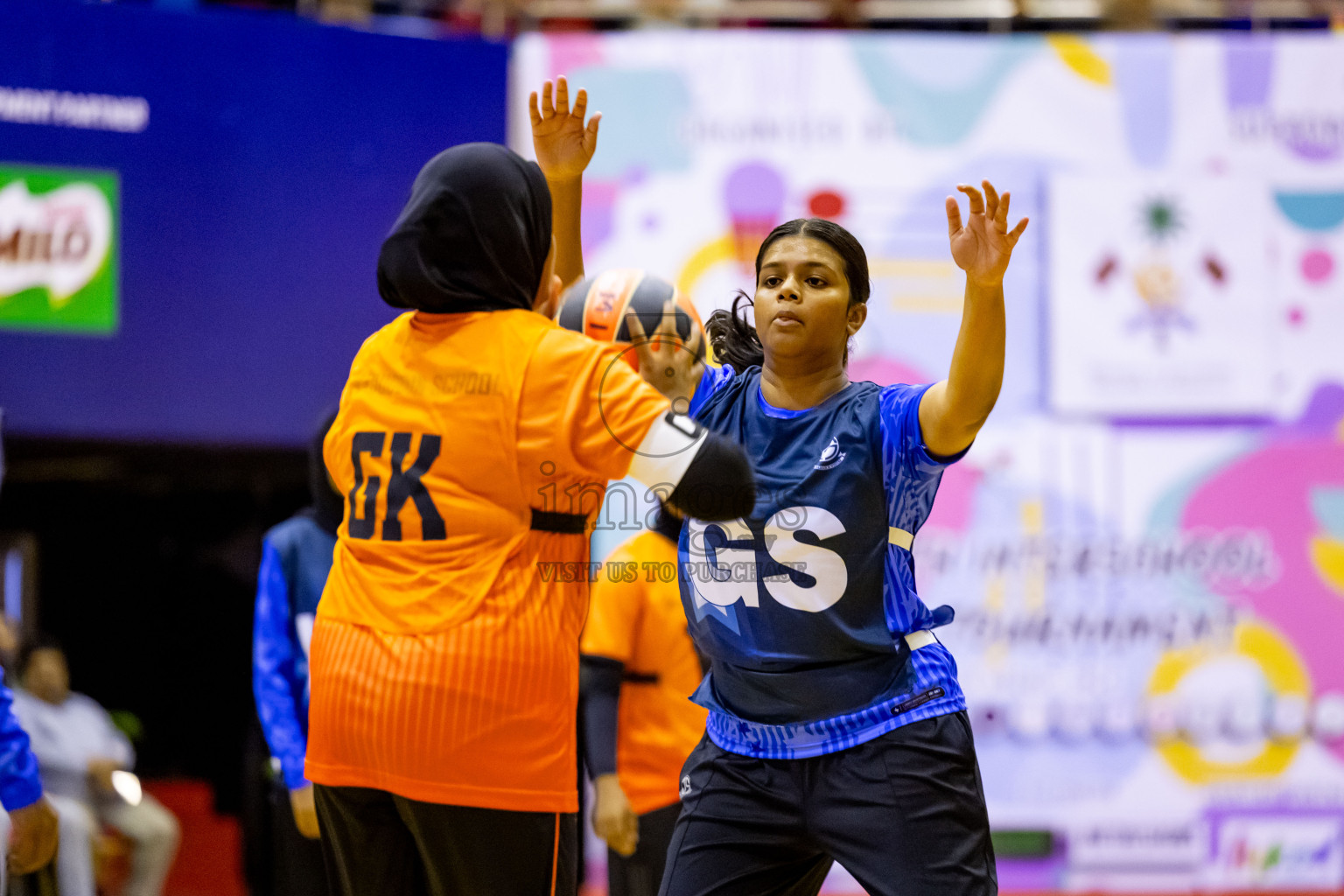 Day 1 of 25th Milo Inter-School Netball Tournament was held in Social Center at Male', Maldives on Thursday, 8th August 2024. Photos: Nausham Waheed / images.mv