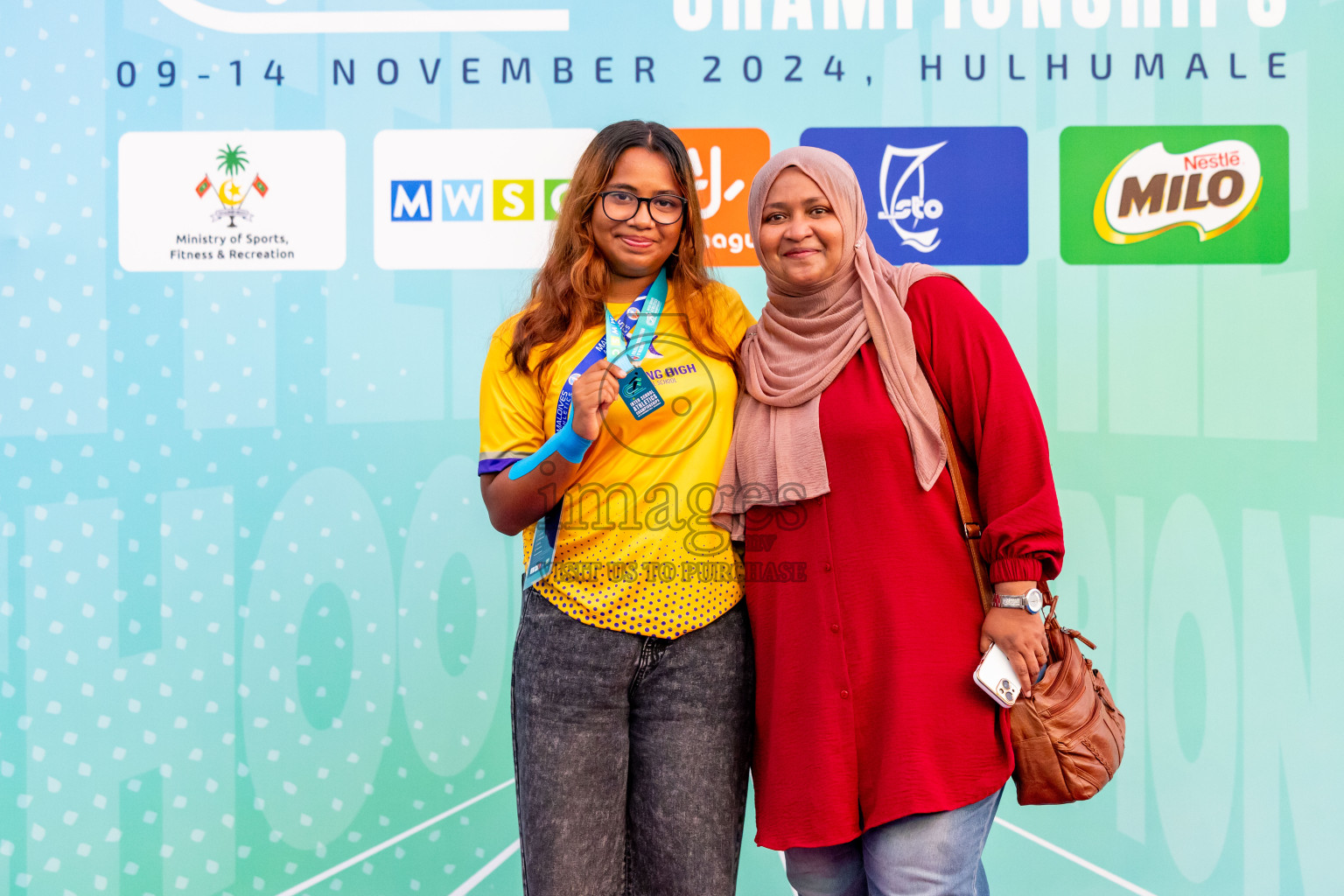 Day 6 of MWSC Interschool Athletics Championships 2024 held in Hulhumale Running Track, Hulhumale, Maldives on Thursday, 14th November 2024. Photos by: Nausham Waheed / Images.mv