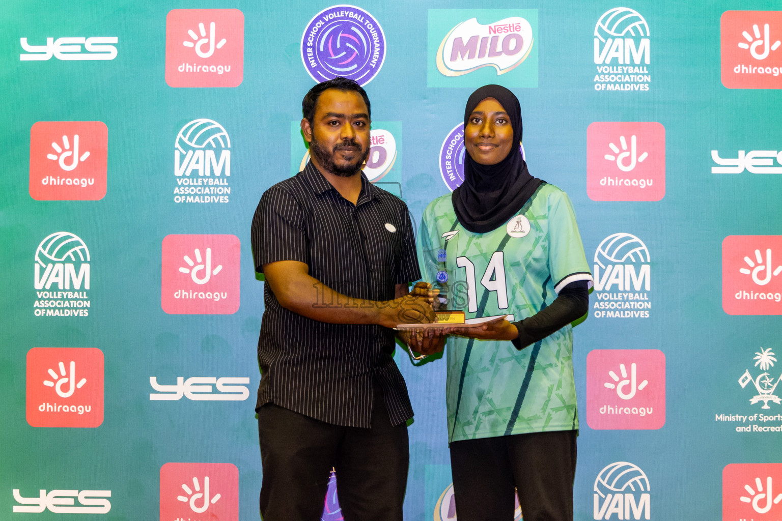 Finals of Interschool Volleyball Tournament 2024 was held in Social Center at Male', Maldives on Friday, 6th December 2024. Photos: Nausham Waheed / images.mv