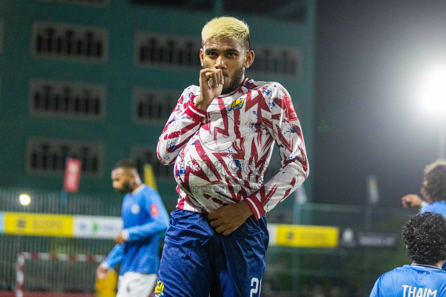 GA Nillandhoo vs GA Gemanafushi in Day 9 of Golden Futsal Challenge 2024 was held on Tuesday, 23rd January 2024, in Hulhumale', Maldives Photos: Nausham Waheed / images.mv