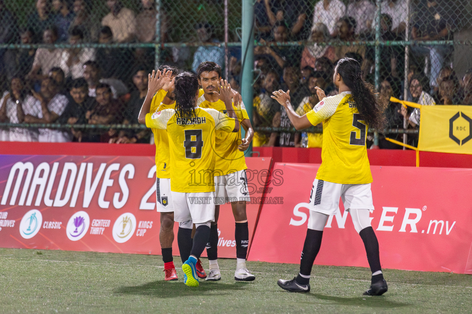 RRC vs Ooredoo in Club Maldives Cup 2024 held in Rehendi Futsal Ground, Hulhumale', Maldives on Saturday, 28th September 2024. Photos: Hassan Simah / images.mv