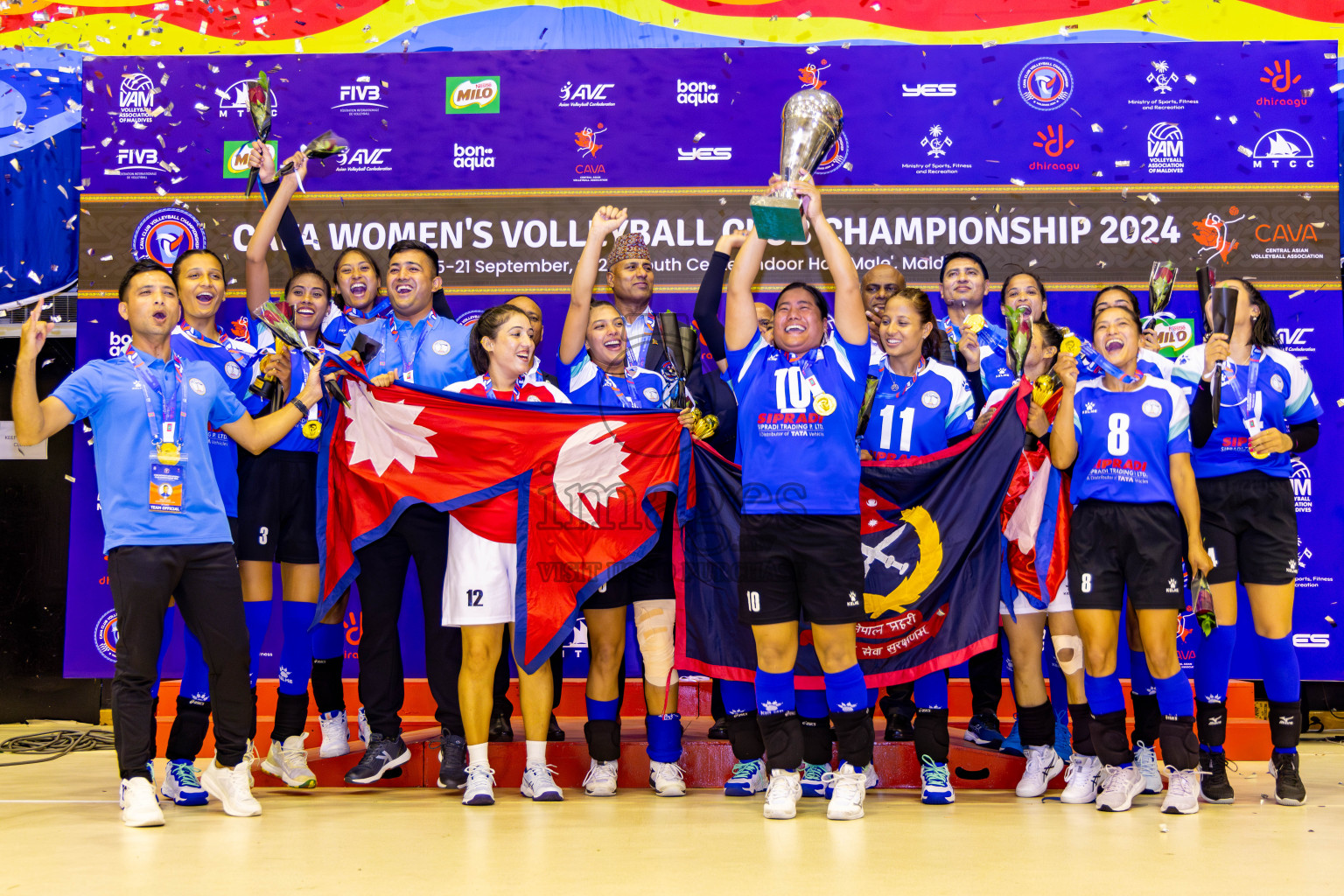 Nepal Police Club vs Humo VC in the Final of CAVA Woman's Volleyball Club Championship 2024 was held in Social Center, Male', Maldives on Saturday, 21st September 2024. Photos: Nausham Waheed / images.mv