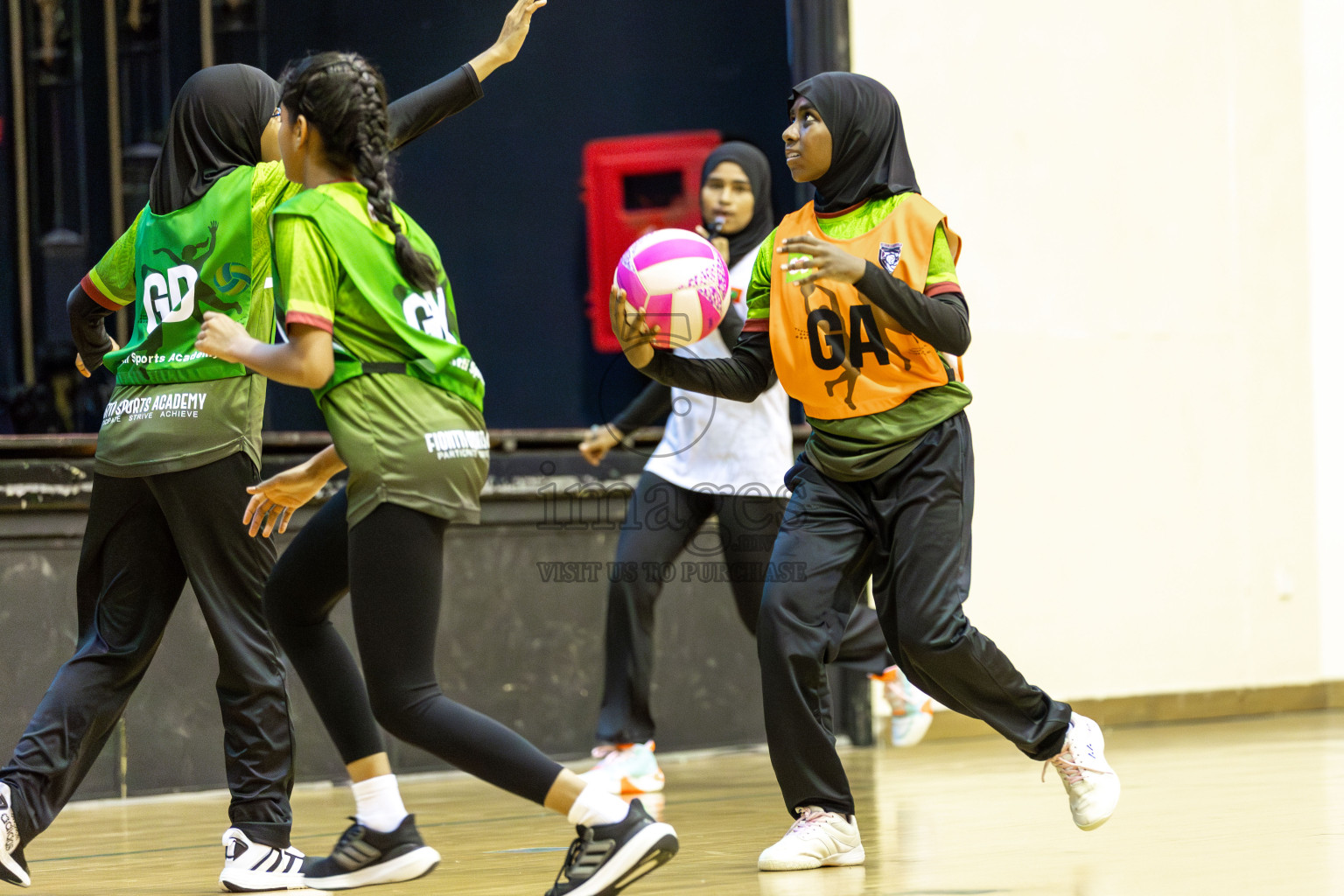 FIONTI A team vs Fionti SC in Day 5 of 3rd Netball Junior Championship, held at Social Center on Thursday 23rd January 2025 . Photos: Shuu Abdul Sattar / images.mv