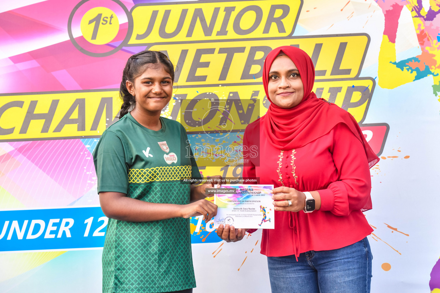 Final of Junior Netball Championship 2022 held in Male', Maldives on 19th March 2022. Photos by Nausham Waheed