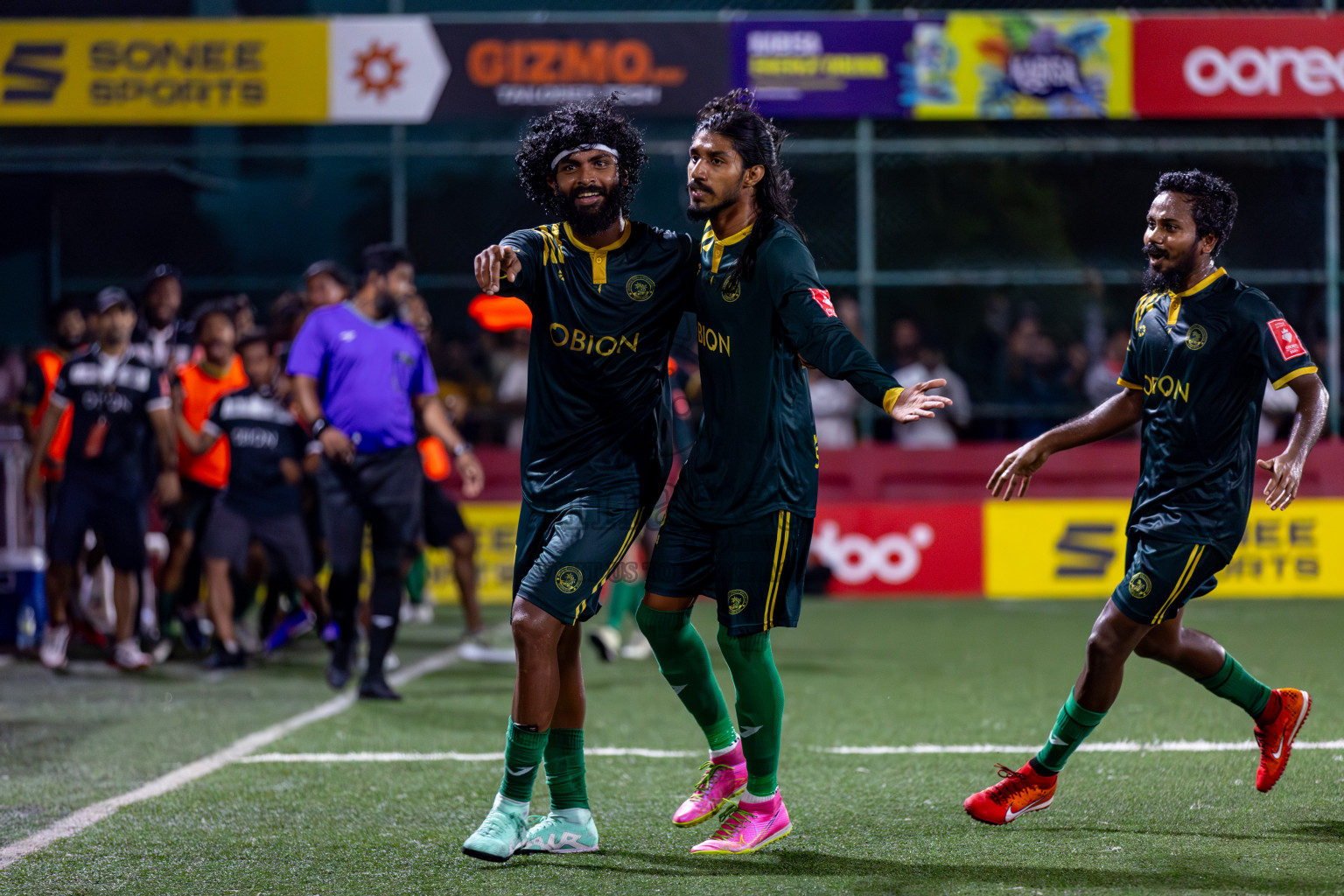 S. Hithadhoo VS Dhandimagu on Day 33 of Golden Futsal Challenge 2024, held on Sunday, 18th February 2024, in Hulhumale', Maldives Photos: Hassan Simah / images.mv