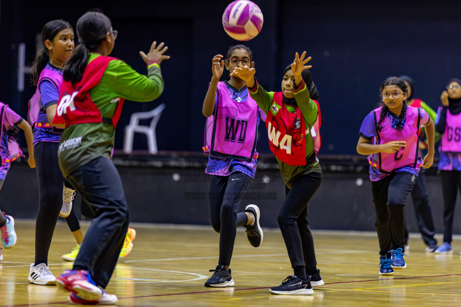 N Sports Acamdemy B vs Fiontti A Team in Day 3 of 3rd Netball Junior Championship, held at Social Center on Tuesday, 21st January 2025 . 
Photos: Hassan Simah / images.mv