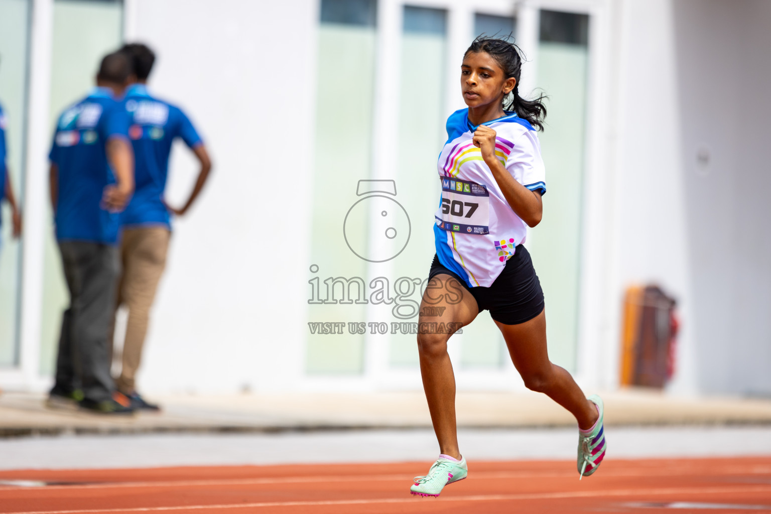 Day 1 of MWSC Interschool Athletics Championships 2024 held in Hulhumale Running Track, Hulhumale, Maldives on Saturday, 9th November 2024. 
Photos by: Ismail Thoriq / images.mv