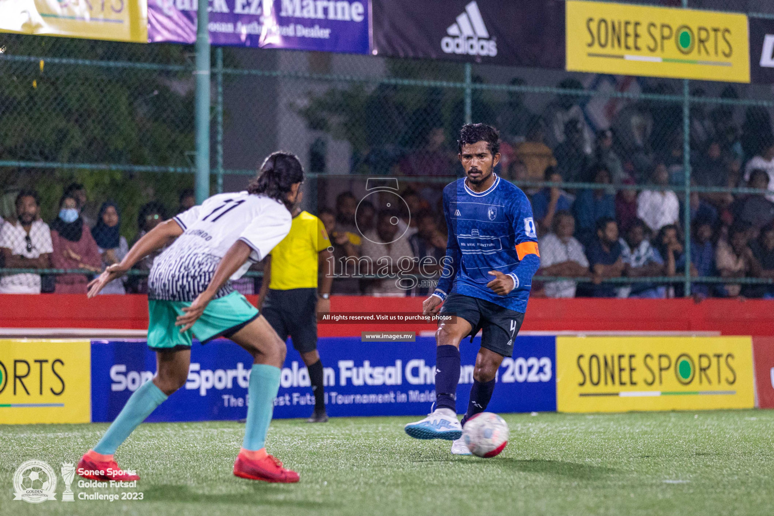 K. Thulusdhoo vs K. Gaafaru in Day 4 of Golden Futsal Challenge 2023 on 08 February 2023 in Hulhumale, Male, Maldives