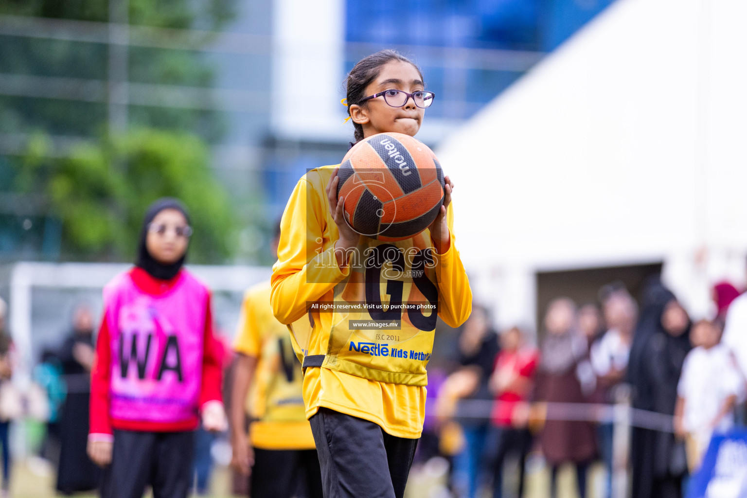 Day 2 of Nestle' Kids Netball Fiesta 2023 held in Henveyru Stadium, Male', Maldives on Thursday, 1st December 2023. Photos by Nausham Waheed / Images.mv