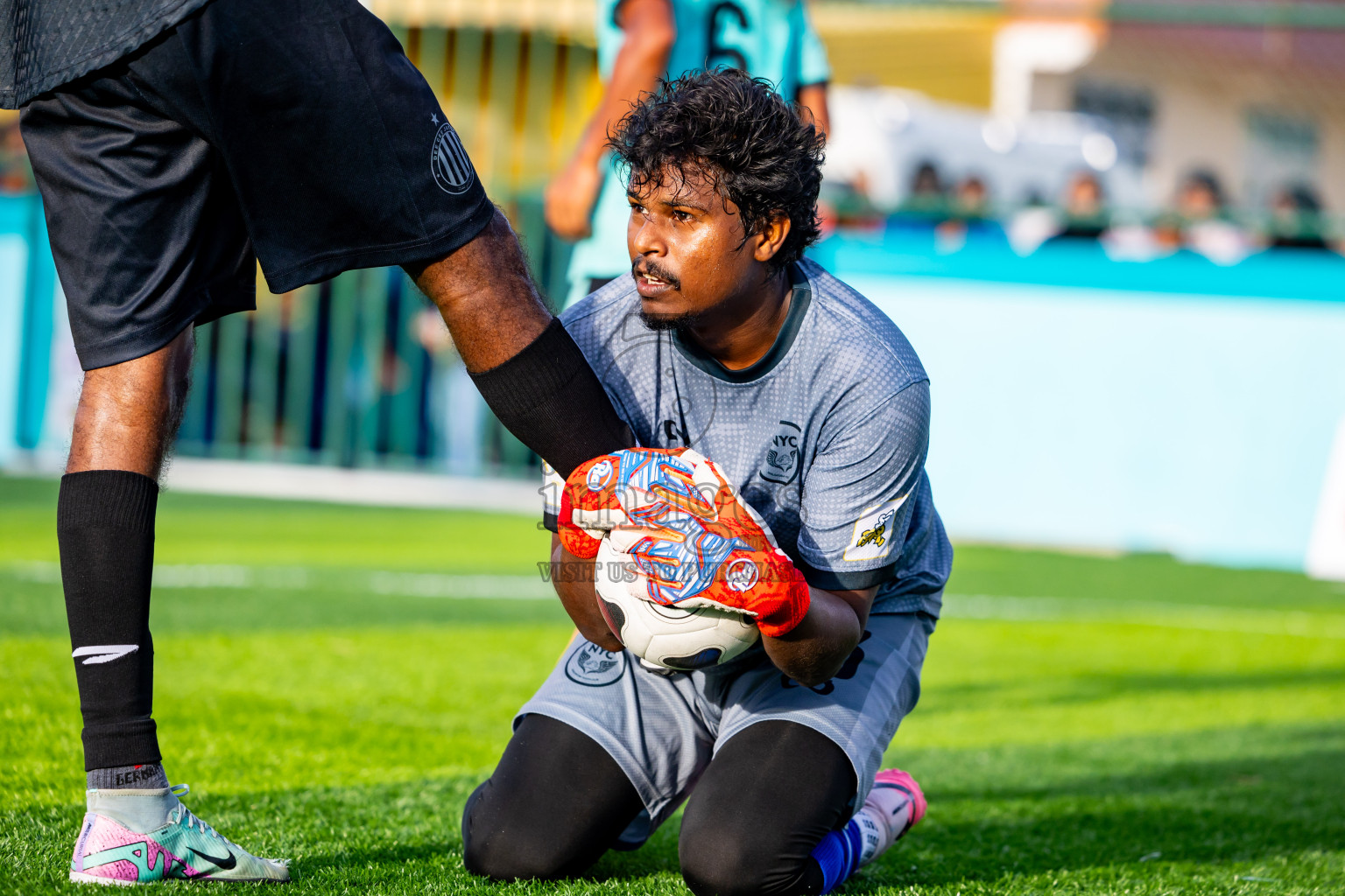 Dee Cee Jay SC vs Naalaafushi YC in Day 3 of Laamehi Dhiggaru Ekuveri Futsal Challenge 2024 was held on Sunday, 28th July 2024, at Dhiggaru Futsal Ground, Dhiggaru, Maldives Photos: Nausham Waheed / images.mv