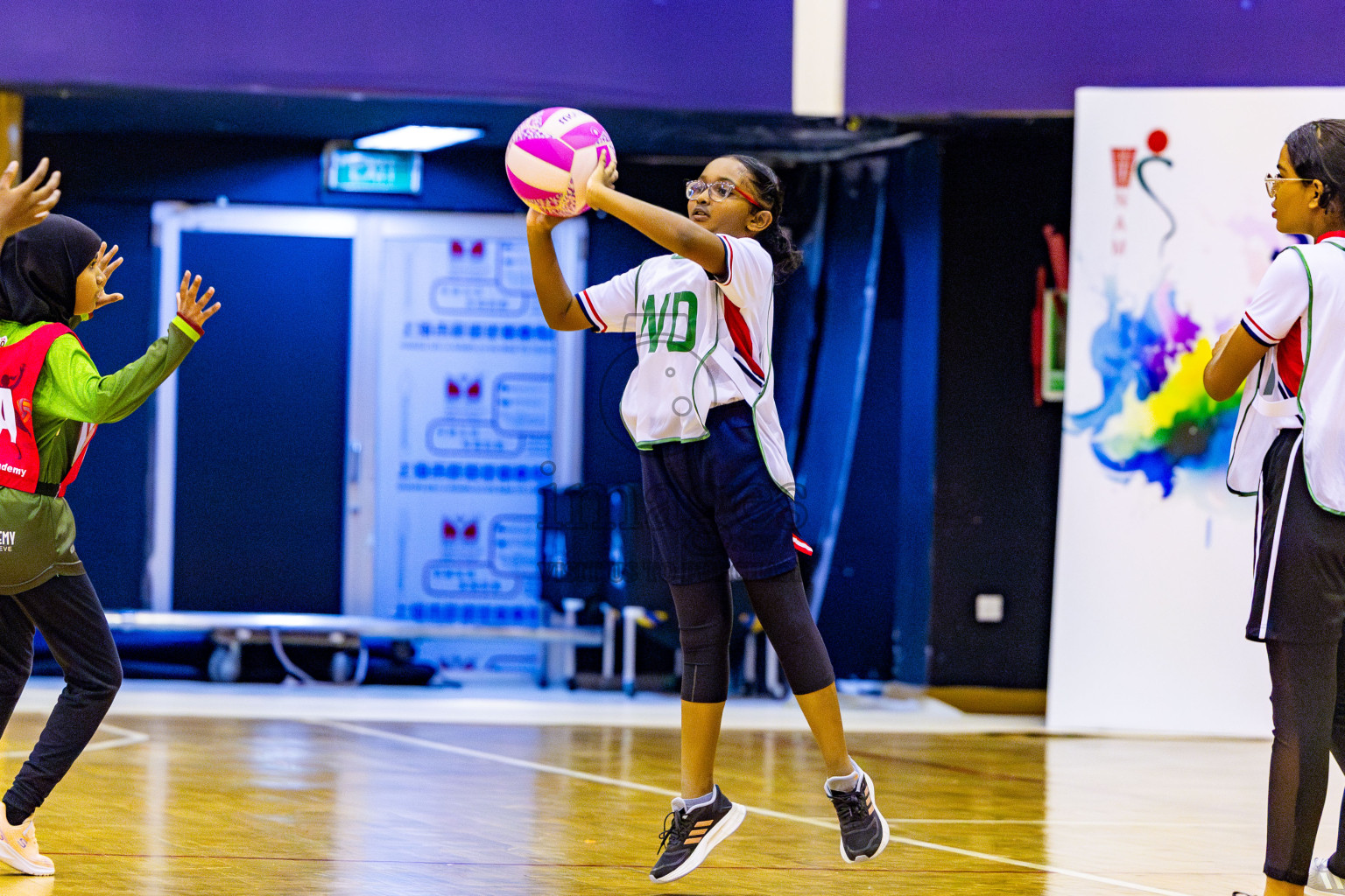Fiontti Sports Club vs Net Queens in Day 2 of 3rd Junior Championship - Netball association of Maldives, held at Social Center on Monday 20th January 2025 . Photos by Nausham Waheed