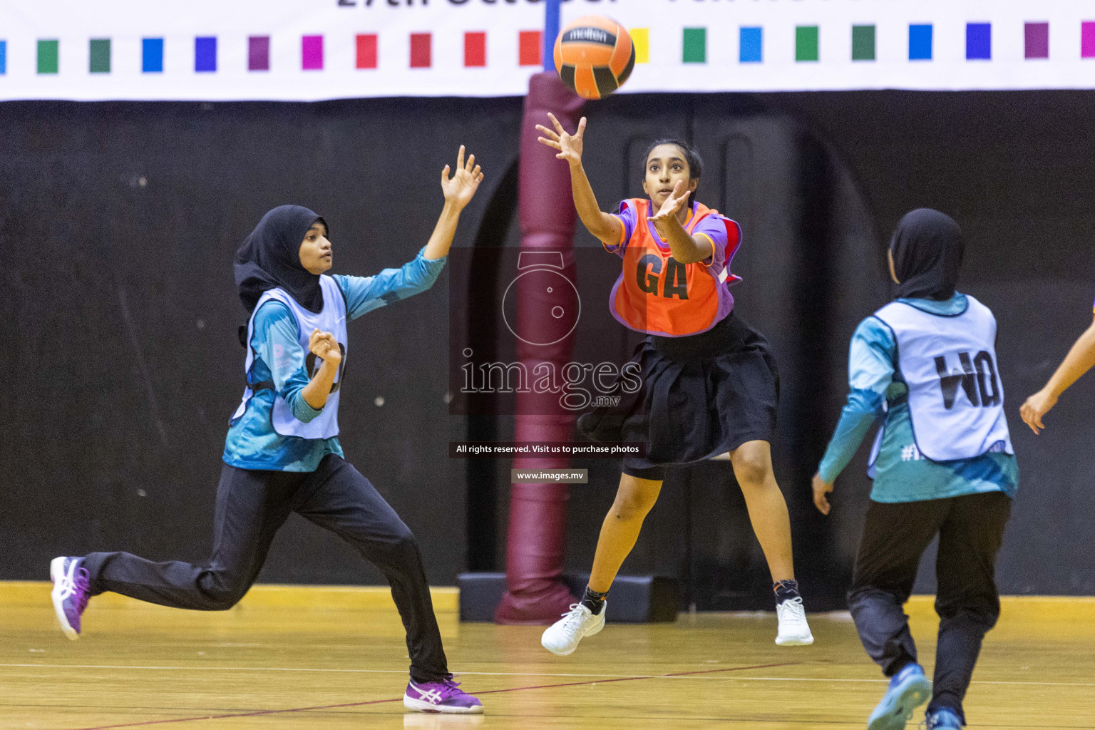 Day6 of 24th Interschool Netball Tournament 2023 was held in Social Center, Male', Maldives on 1st November 2023. Photos: Nausham Waheed / images.mv