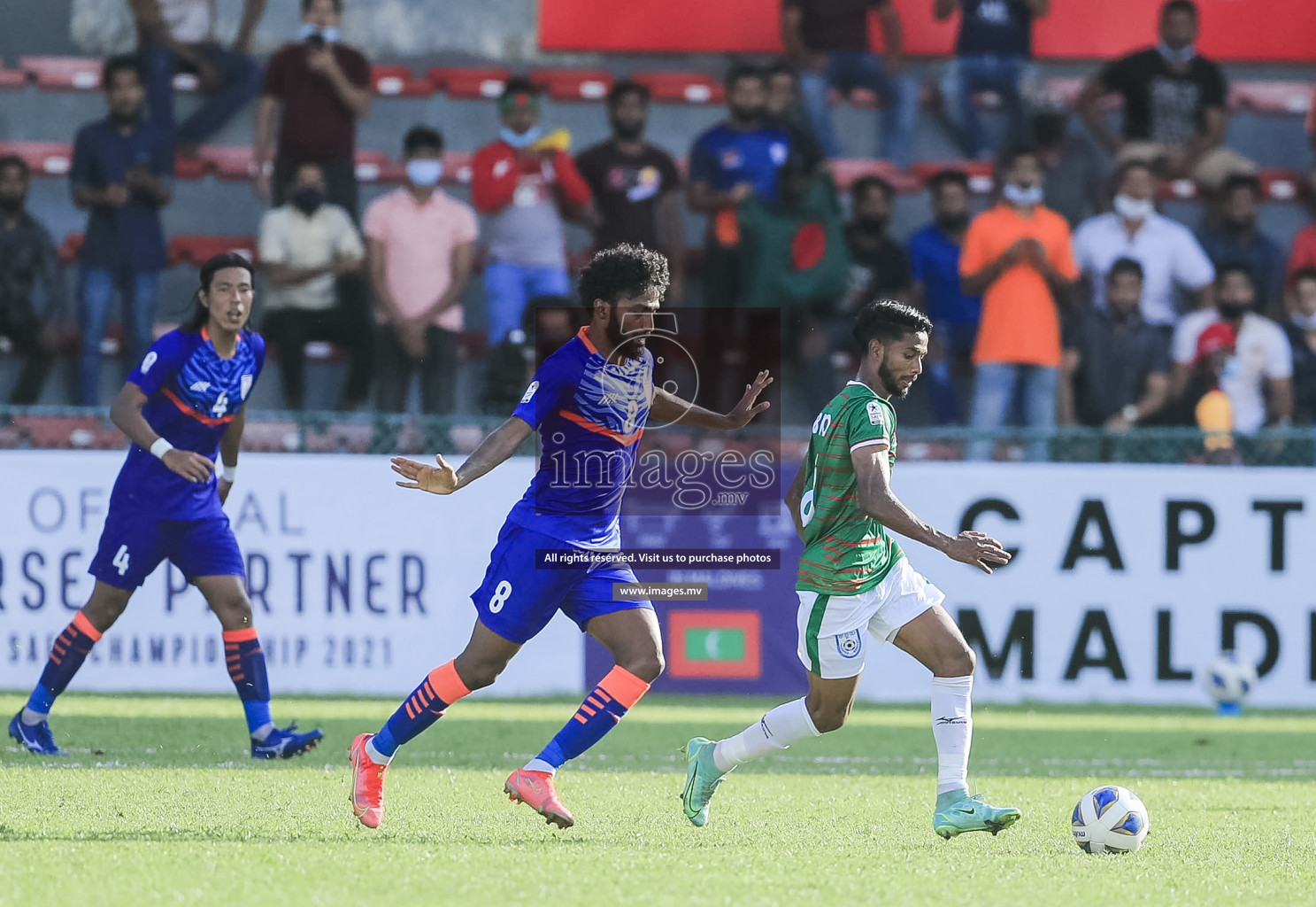 Bangladesh vs India in SAFF Championship 2021 held on 1st October 2021 in Galolhu National Stadium, Male', Maldives