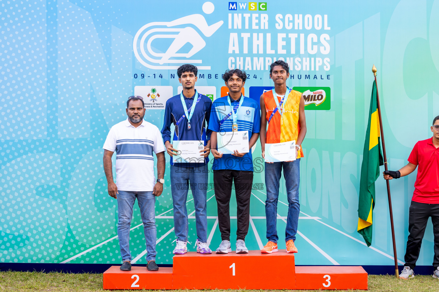 Day 5 of MWSC Interschool Athletics Championships 2024 held in Hulhumale Running Track, Hulhumale, Maldives on Wednesday, 13th November 2024. Photos by: Ismail Thoriq / Images.mv