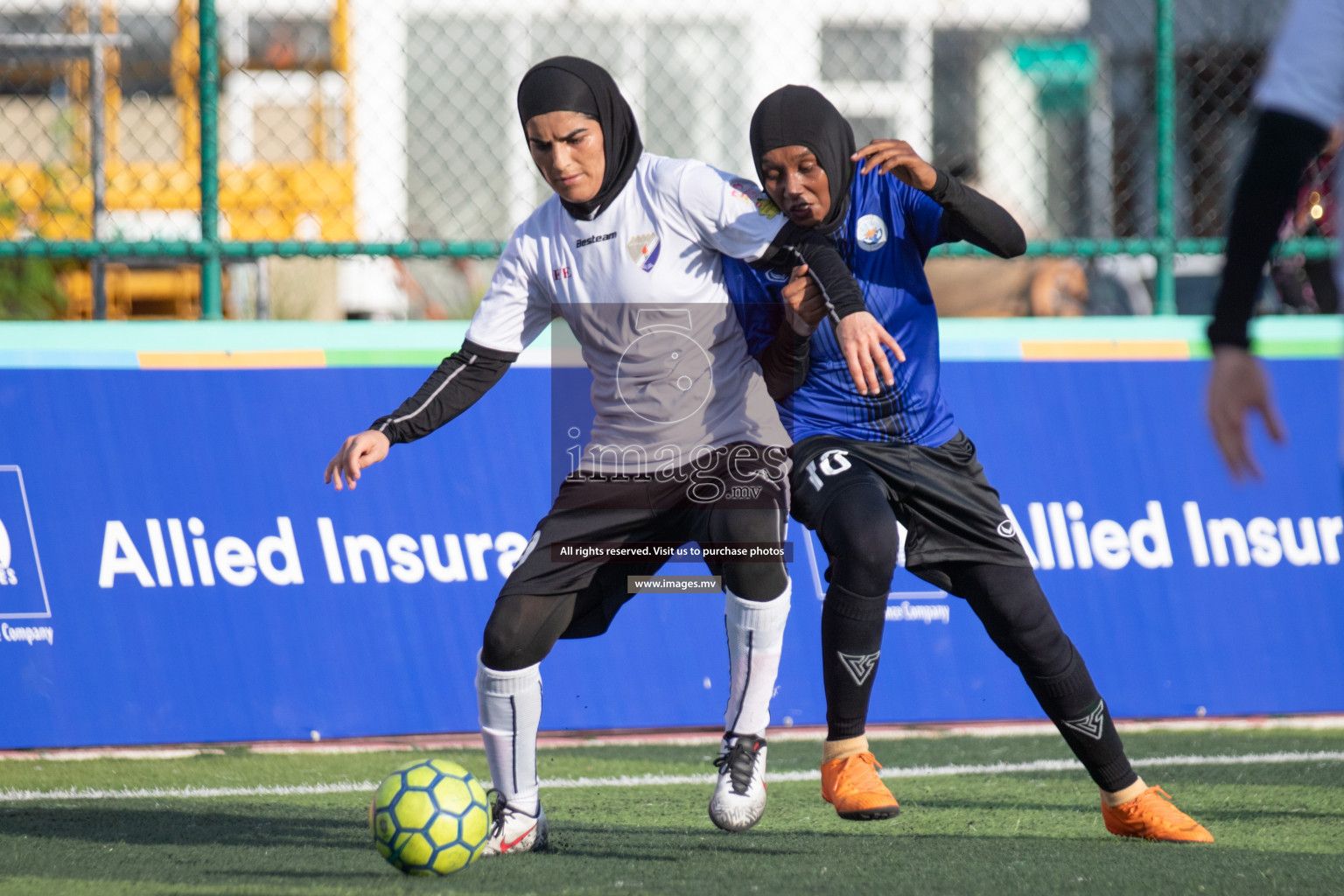 Maldives Ports Limited vs Dhivehi Sifainge Club in the semi finals of 18/30 Women's Futsal Fiesta 2019 on 27th April 2019, held in Hulhumale Photos: Hassan Simah / images.mv