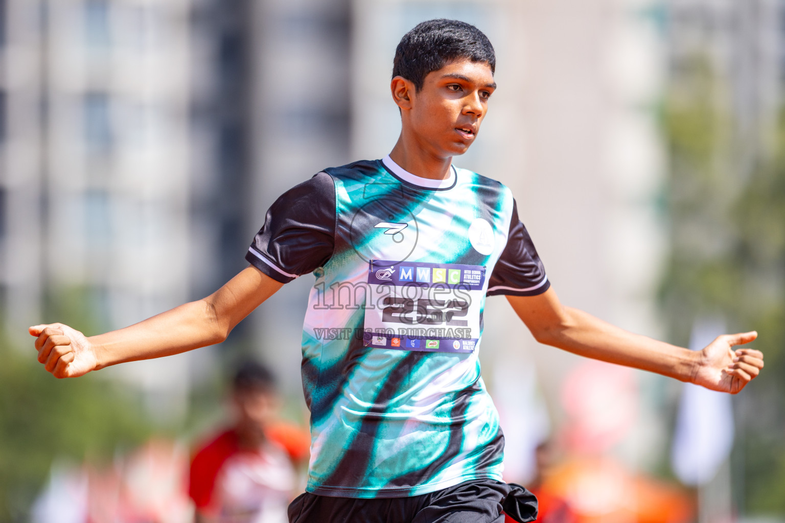 Day 4 of MWSC Interschool Athletics Championships 2024 held in Hulhumale Running Track, Hulhumale, Maldives on Tuesday, 12th November 2024. Photos by: Raaif Yoosuf / Images.mv