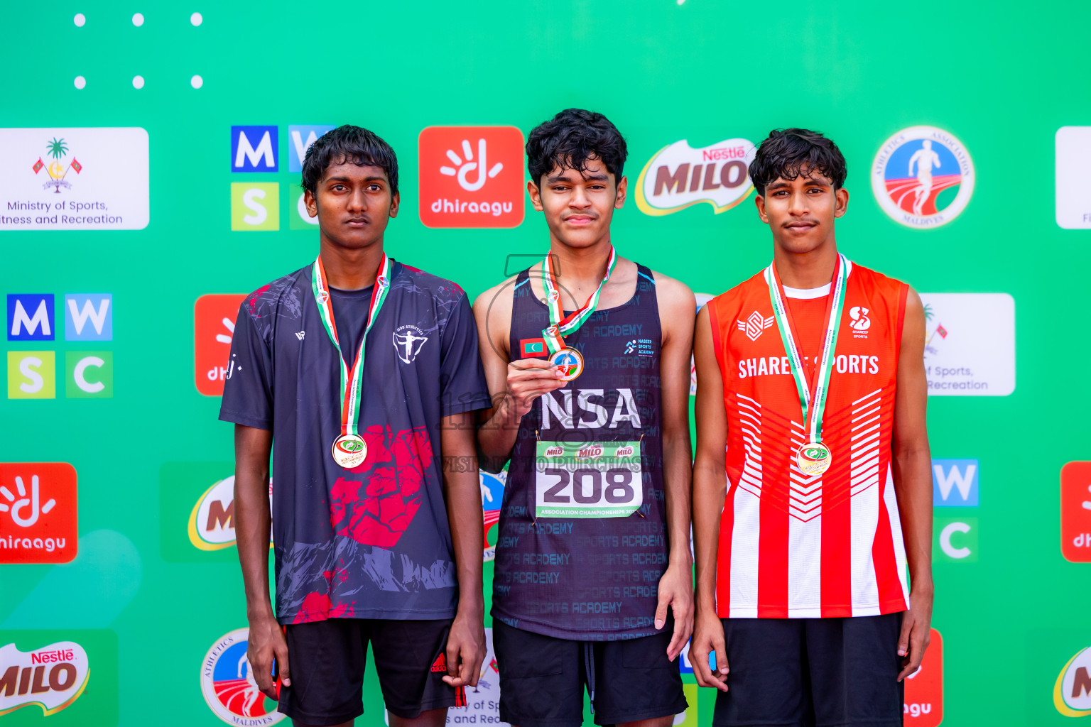 Day 2 of 12th Milo Association Championships was held in Ekuveni Track at Male', Maldives on Friday, 25th April 2025. Photos: Nausham Waheed / images.mv