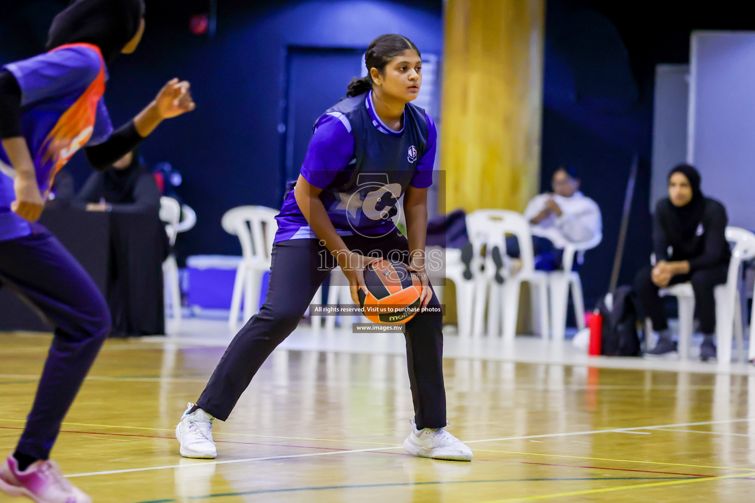 Day 9 of 24th Interschool Netball Tournament 2023 was held in Social Center, Male', Maldives on 4th November 2023. Photos: Hassan Simah / images.mv