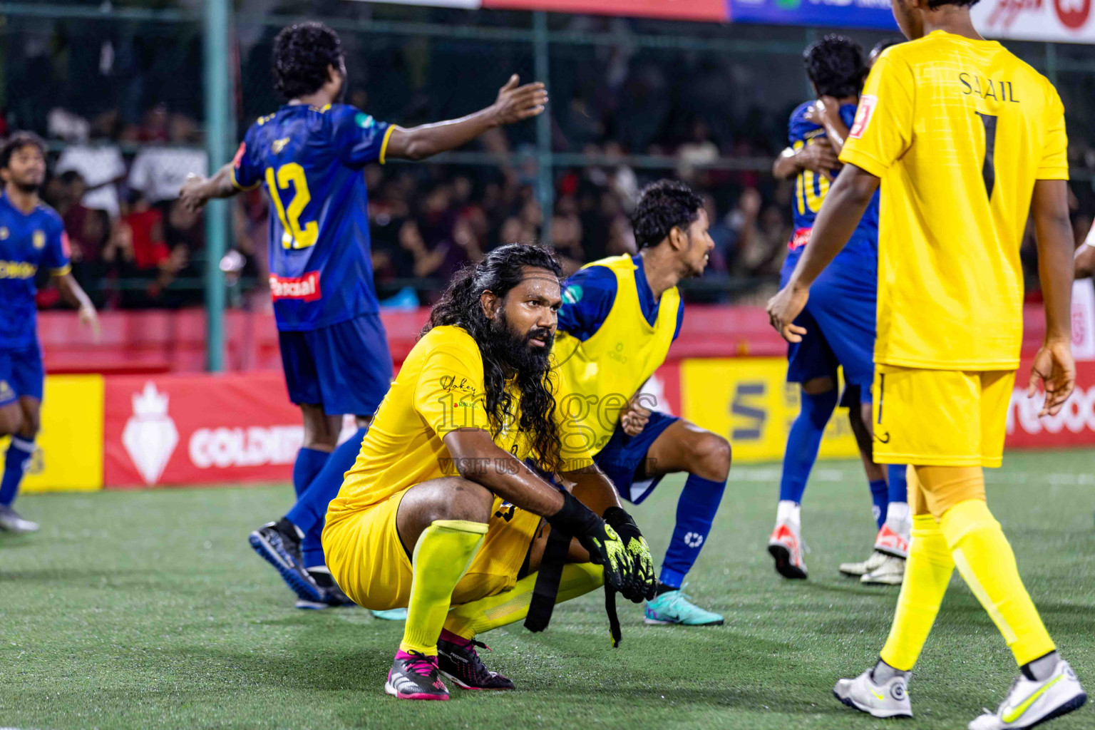 L. Gan VS B. Eydhafushi in the Finals of Golden Futsal Challenge 2024 which was held on Thursday, 7th March 2024, in Hulhumale', Maldives. 
Photos: Hassan Simah / images.mv