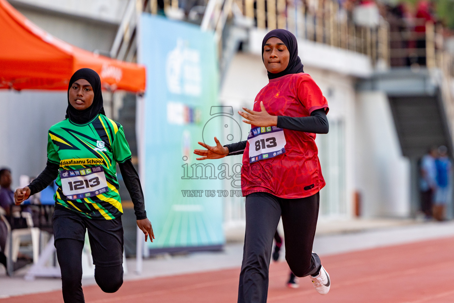 Day 1 of MWSC Interschool Athletics Championships 2024 held in Hulhumale Running Track, Hulhumale, Maldives on Saturday, 9th November 2024. 
Photos by: Hassan Simah / Images.mv