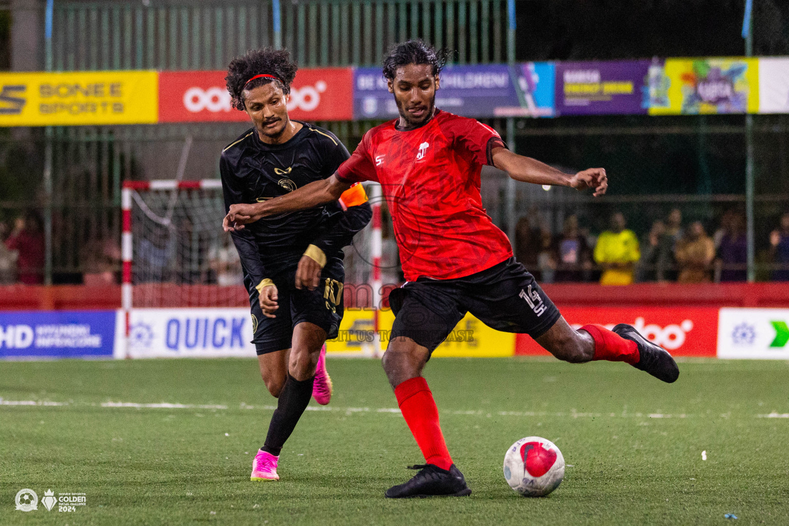 ADh Dhangethi vs ADh Maamigili in Day 7 of Golden Futsal Challenge 2024 was held on Saturday, 20th January 2024, in Hulhumale', Maldives Photos: Ismail Thoriq / images.mv