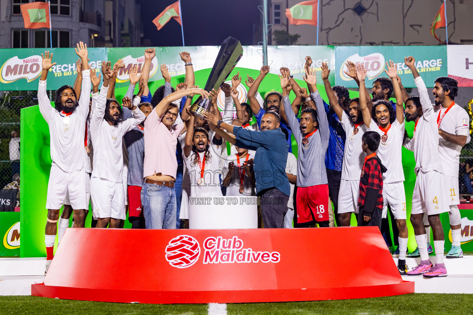 Arena vs Hawks in the Final of Milo Sector League 2025 was held in Rehendhi Futsal Ground, Hulhumale', Maldives on Tuesday, 18th November 2025. Photos: Nausham Waheed  / images.mv