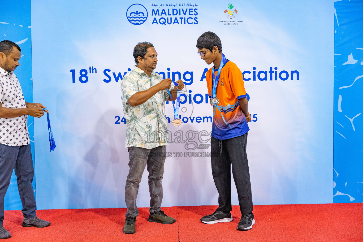 18th Swimming Association Championship 2025, Closing Ceremony was held on Saturday, 29th November 2025 at Swimming Track Hulhumale', Maldives. Photos: Areef Adam / images.mv