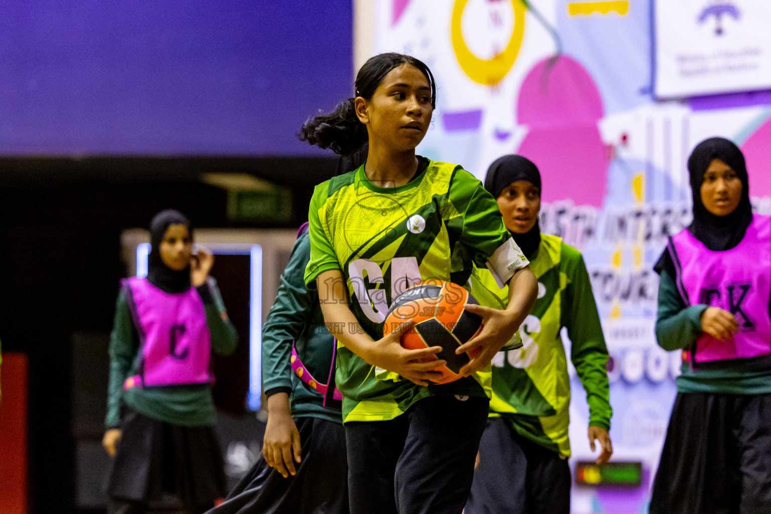 Day 11 of 25th Inter-School Netball Tournament was held in Social Center at Male', Maldives on Wednesday, 21st August 2024. Photos: Nausham Waheed / images.mv