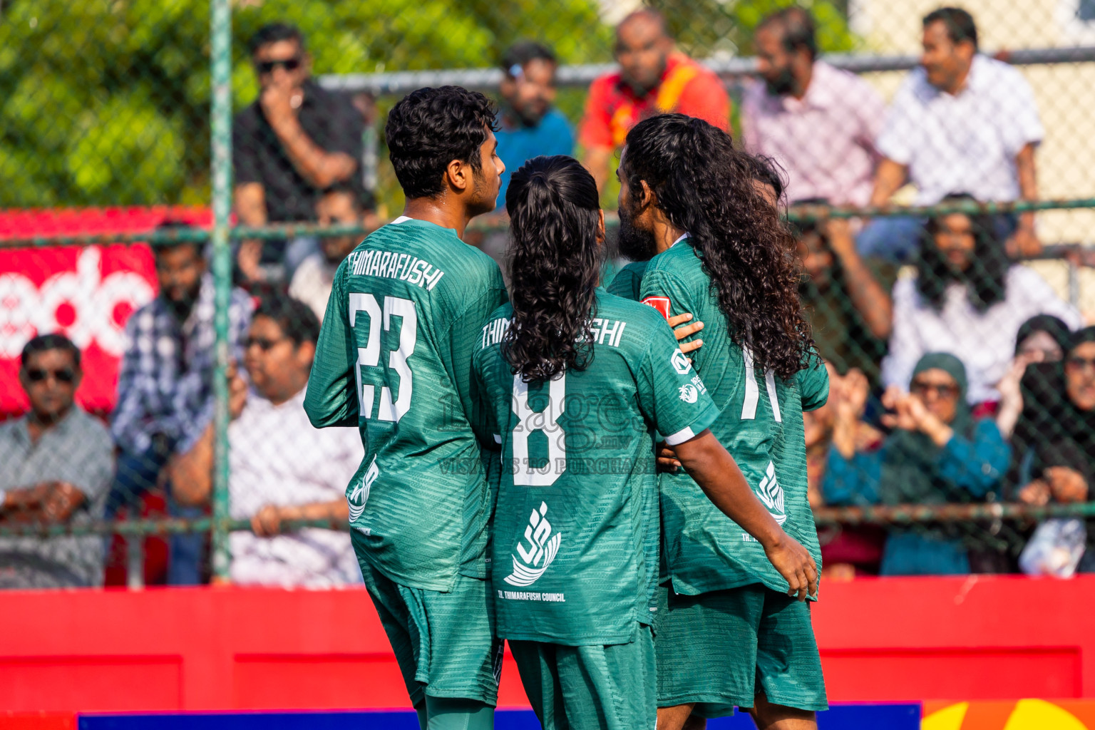 Th Thimarafushi vs Th Vilufushi in Day 14 of Golden Futsal Challenge 2025 was held on Saturday, 18th January 2025, in Hulhumale', Maldives. Photos: Nausham Waheed / images.mv