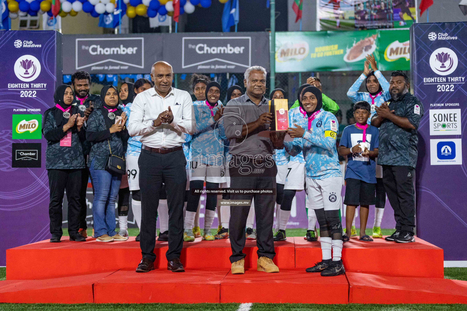 Eighteen Thirty Women's Futsal Fiesta 2022 - Finals - MPL vs DSC MPL vs DSC in the Finals of Eighteen Thirty Women's Futsal Fiesta 2022 was held in Hulhumale', Maldives on Thursday, 3rd November 2022. Photos: Ismail Thoriq / images.mv