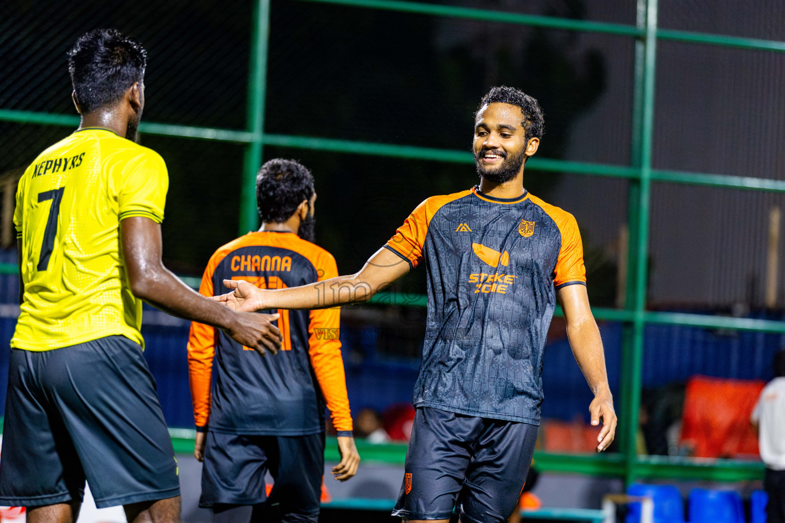 FC Calms vs Xephyrs in Day 1 of Quarter Finals of BG Futsal Challenge 2024 was held on Friday , 29th March 2024, in Male', Maldives Photos: Nausham Waheed / images.mv