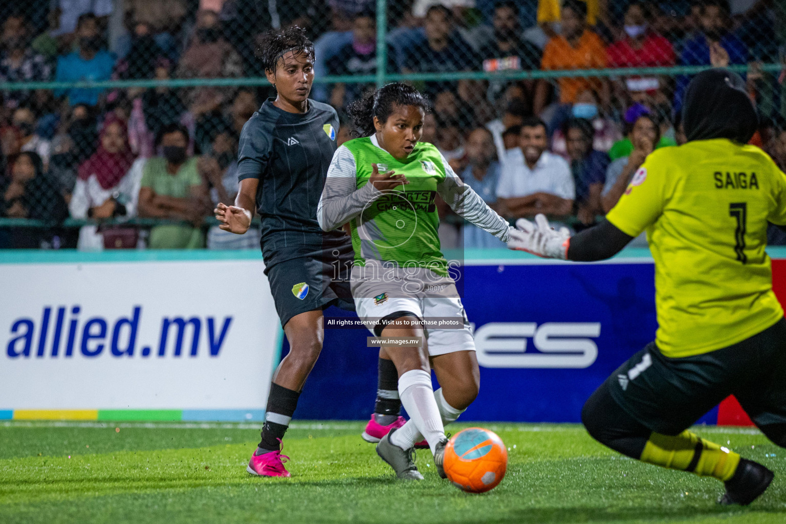 Club WAMCO vs DSC in the Semi Finals of 18/30 Women's Futsal Fiesta 2021 held in Hulhumale, Maldives on 14th December 2021. Photos: Ismail Thoriq / images.mv