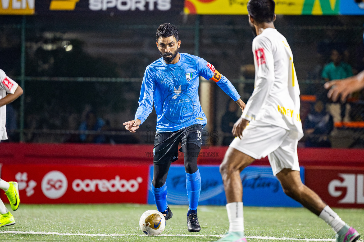 HDh Hanimaadhoo vs HDh Finey in Day 17 of Golden Futsal Challenge 2025 was held on Tuesday, 21st January 2025, in Hulhumale', Maldives. Photos: Nausham Waheed / images.mv