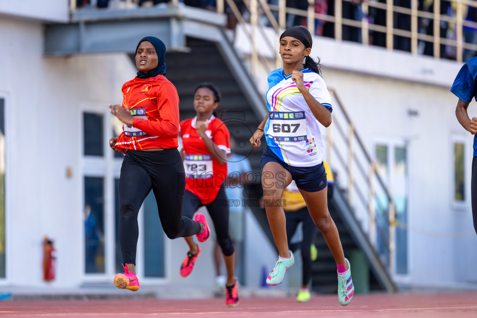 Day 4 of MWSC Interschool Athletics Championships 2024 held in Hulhumale Running Track, Hulhumale, Maldives on Tuesday, 12th November 2024. Photos by: Ismail Thoriq / Images.mv