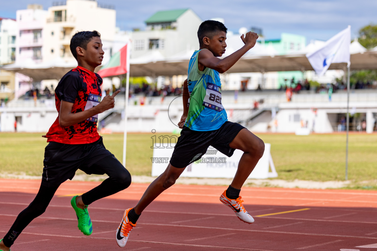 Day 2 of MWSC Interschool Athletics Championships 2024 held in Hulhumale Running Track, Hulhumale, Maldives on Sunday, 10th November 2024. 
Photos by: Hassan Simah / Images.mv